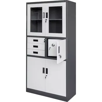 Šatní skříň Mobler Kovová kancelářská skříň WENUS W-15 90x40x185 cm - grafit/šedá