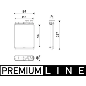 Výměník tepla pro vnitřní vytápění MAHLE ORIGINAL AH 365 000P