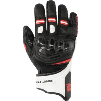Sport Moto rukavice RICHA STRADALE STEALTH černo/bílo/červené - Velikost L