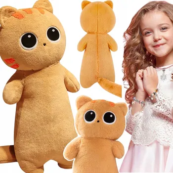 plyšák PLYŠOVÁ HRAČKA KOČKA DLOUHÁ POLŠTÁŘ KOČKA S VELKÝMI OČIMA PLYŠÁK 70cm