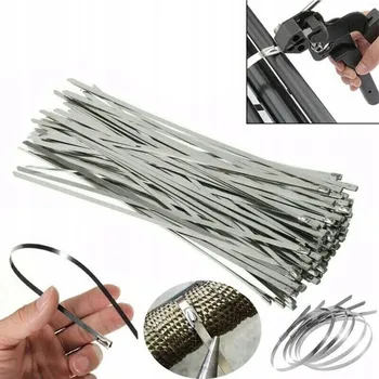 Stahovací páska Balení 200 stahovacích pásek z nerezové oceli Stahovací pásky