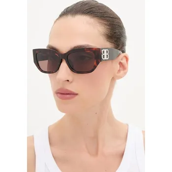 Sluneční brýle Sluneční brýle Balenciaga dámské, hnědá barva, BB0361SK 88A, vel. 56
