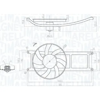 Chladič motoru Větrák chlazení motoru MAGNETI MARELLI 069422715010