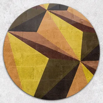 Obraz Dekorativní kulatá skleněná deska na pizzu s velkým geometrickým vzorem, průměr 40 cm