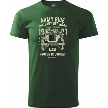 Army Ride - Triko extra velké (5-8XL) - 6XL ( Lahvově zelená )