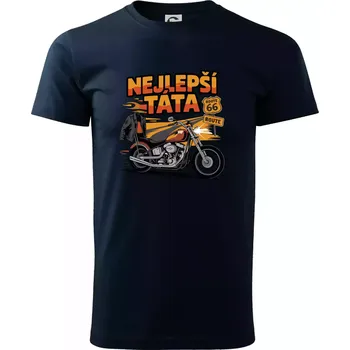 Pánské tričko Nejlepší táta - motorka - chopper - Triko extra velké (5-8XL) - 5XL ( Námořní modrá (velmi tmavá - téměř černá) )
