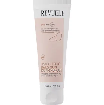 Přípravek na opalování Revuele Daily Sun Hyaluronic Hand Cream SPF 20 hydratační ochranný krém na ruce SPF 20 80 ml