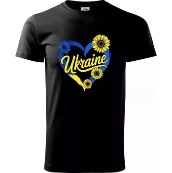 Ukraine - srdce se slunečnicemi - Triko extra velké (5-8XL) - 6XL ( Černá )