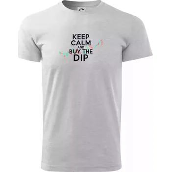 Pánské tričko Zeleno červený graf Keep Calm and Buy the Dip - Triko extra velké (5-8XL) - 6XL ( Světlešedý Melír )