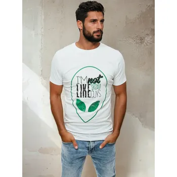 Pánské tričko Pánské bílé tričko s potiskem RX4154 Velikost: M