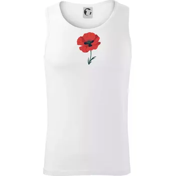 Vlčí mák kreslený velký - Tílko pánské Core - XL ( Bílá )