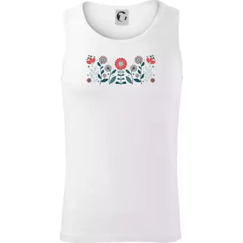 Folklor - květiny v řadě - Tílko pánské Core - M ( Bílá )