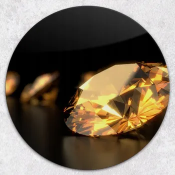 Kuchyňské prkénko Stylové a odolné kulaté skleněné prkénko s potiskem Žluté Diamanty průměr 40 cm