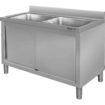 Nerezový dřez Mobler Nerezový dvoudřez se skříňkou 120x60x85 cm