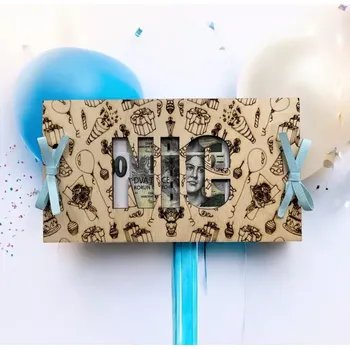 Obálka Dřevěná obálka na peníze NIC gravírovaný motiv