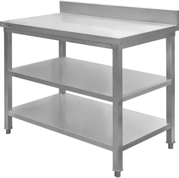 Dílenský stůl Mobler Nerezový pracovní stůl se 2 policemi 100x70x85 cm