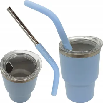 Termohrnek TERMOHRNEK / SKLENICE S KOVOVÝM BRČKEM NA NÁPOJE, PANÁKY, 7 CM