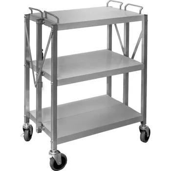 Servírovací stolek Mobler Skládací číšnický vozík se 3 policemi 88x50x96 cm