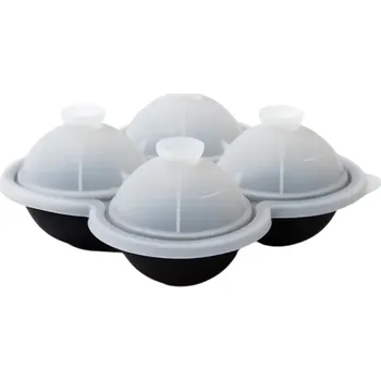 Nádoba na led Silikonová forma na led 15,5×7×6 cm Velká miska na led Whisky Koktejly Džus Neprotékající forma Snadné vyjmutí Barová kuchyňská pomůcka černá