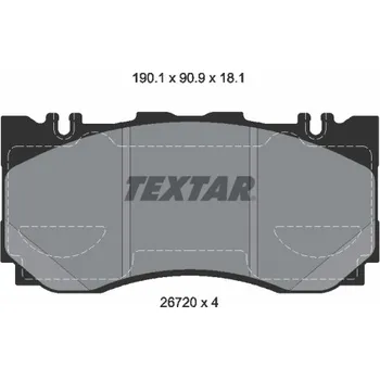 Brzdová destička Sada brzdových destiček, vždy 4 kusy v sadě TEXTAR 2672001