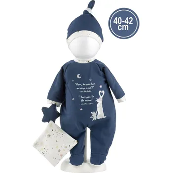 Llorens M741-12 Obleček pro panenku miminko NEW BORN velikosti 40–42 cm s doplňky