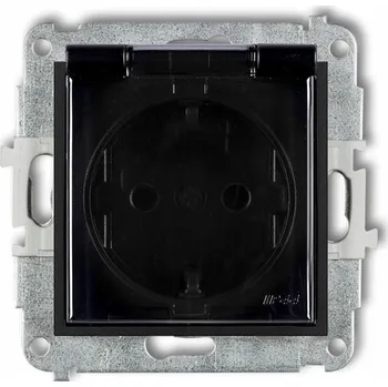 Elektrická zásuvka Elektrická Zásuvka hermetická Karlik černá