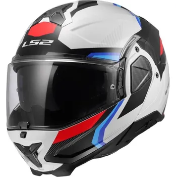 Helma na motorku LS2 LS2 FF910 ADVANT II TRIPLE překlápěcí helma bílá/modrá/červená vel.XL XL
