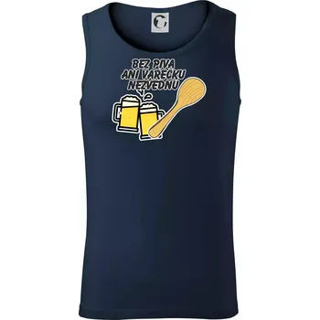 Bez piva ani vařečku nezvednu - Tílko pánské Core - XL ( Námořní modrá (velmi tmavá - téměř černá) )