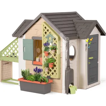Dětský domeček Domeček pro zahradníka s kuchyňkou Garden House Life Smoby výjimečně rozšiřitelný s květináči od 24 měsíců