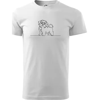 Pánské tričko Havanský psík linka jedním tahem - Triko extra velké (5-8XL) - 6XL ( Bílá )