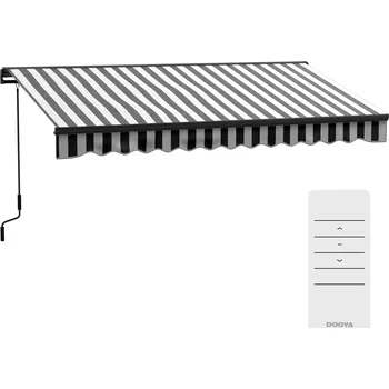 Markýza Markýza se skládacím ramenem, 395 x 250 cm | šedá + bílá