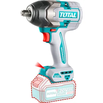 Total TIWLI20851 Utahovák rázový AKU 1/2", brushless, 850Nm, 20 V Li-ion, bez baterie a nabíječky, industrial