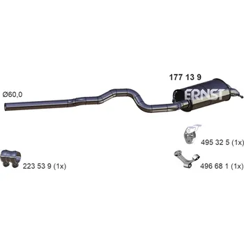 Zadní díl výfuku Zadní tlumič výfuku ERNST 177139