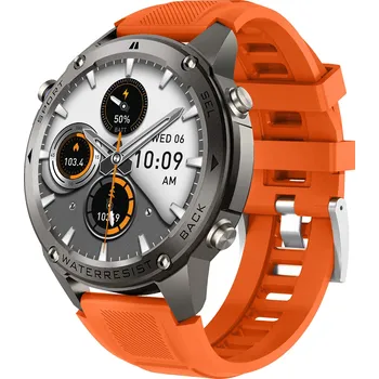 Chytré hodinky Aligator Watch GPS černé s oranžovým silikonovým řemínkem