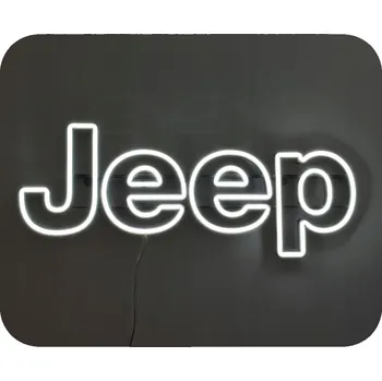 Obraz NEON LED JEEP LOGO NÁSTĚNNÁ DEKORACE DÁREK DO GARÁŽE KANCELÁŘE POKOJE 30CM
