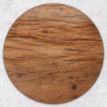 Kuchyňské prkénko Kulaté Skleněné Kuchyňské Prkénko na Servírování s Boho Grafikou, Průměr 40 cm