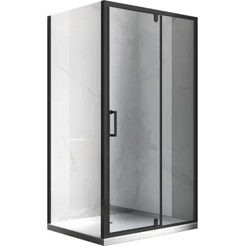 BPS-koupelny Obdélníkový sprchový kout HYD-OK07A 100x90 černá/transparent - bez vaničky