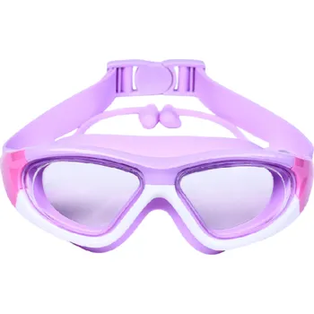 Plavecké brýle Silikonové dětské plavecké brýle 14,5 x 5,5 x 18,5 cm Brýle do vody se špunty do uší Ochrana očí Plavání Plavecká výbava pro děti fialová