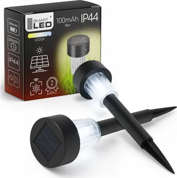 Venkovní osvětlení Solární Zahradní Lampa LED Sloupek Zapichovací Černá Do Zahrady Hrot Studená Bílá