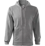 MALFINI Pánská mikina s vlastním potiskem Malfini Trendy Zipper tmavě šedý melír S