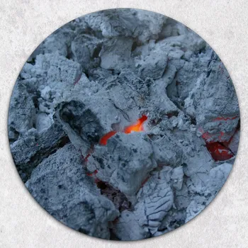 Kuchyňské prkénko Kulaté kuchyňské skleněné prkénko z tvrzeného skla s dekorem Popel, průměr 40 cm