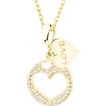 Přívěsek Stříbrný zlacený přívěsek srdce