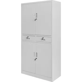 Šatní skříň Mobler Kovová kancelářská skříň se zásuvkami WENUS W-02 90x40x185 cm - šedá
