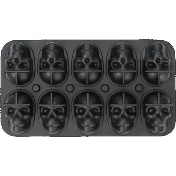 Nádoba na led Silikonová forma na led 3D lebky 10 ks Flexibilní forma do mrazáku Hororová lebka Hlava Koktejlová dekorace Ledové kostky Halloween