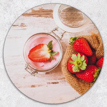 Kuchyňské prkénko Ozdobné kulaté skleněné prkénko na krájení a servírování Tryskawki fi 40 cm