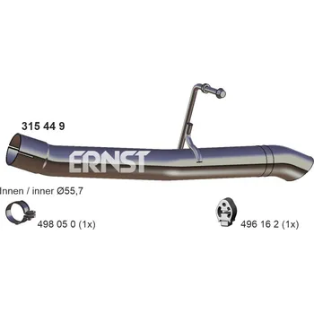 Přední díl výfuku Výfuková trubka ERNST 315449