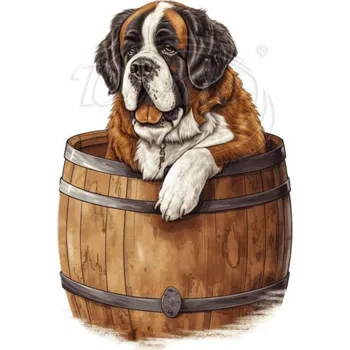 Textilní nažehlovací páska Dante Nažehlovačka Bernardýn a sud - 13 x 20 cm