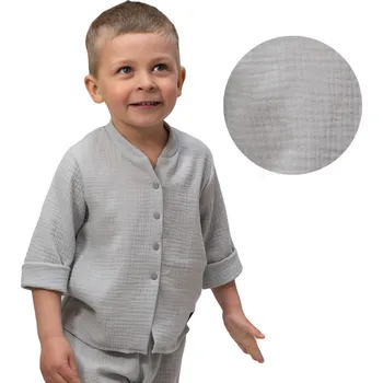 Chlapecká košile Esito (ušito v ČR) Dětská mušelínová košile Esito Luca vel. 98-116 šedá