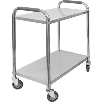 Servírovací stolek Mobler Nerezový číšnický vozík se 2 policemi STANDARD 75x40x90 cm