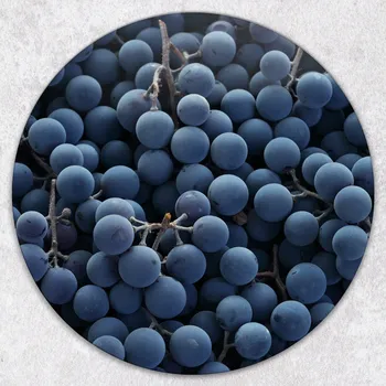 Obraz Kulaté prkénko z Tvrzené Sklo s ozdobným vzorem, tmavé Hroznové Víno, průměr 40 cm